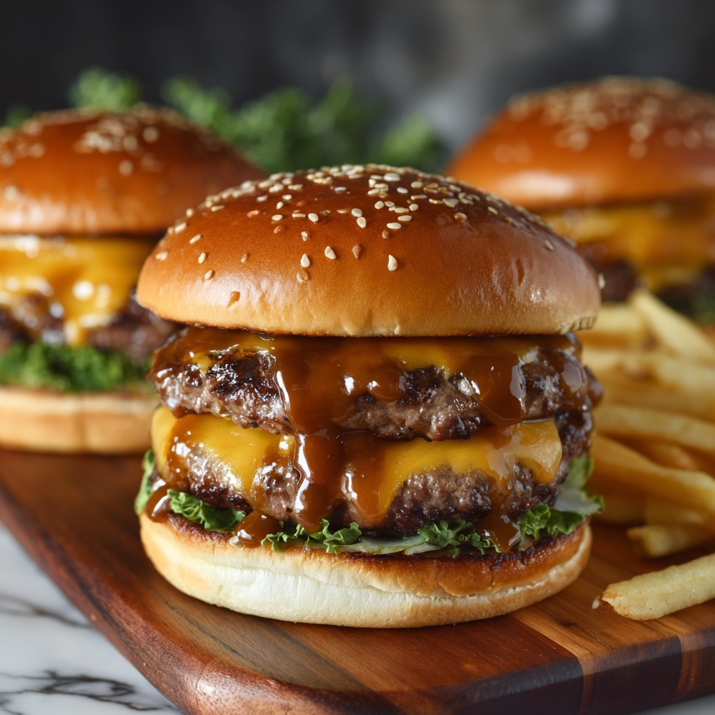 Teriyaki Parmesan Burgers with American Cheese Recipe - Recipe Image