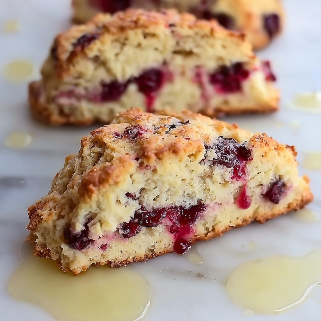 Cranberry Orange Swim Biscuits with Honey Drizzle Recipe - Recipe Image