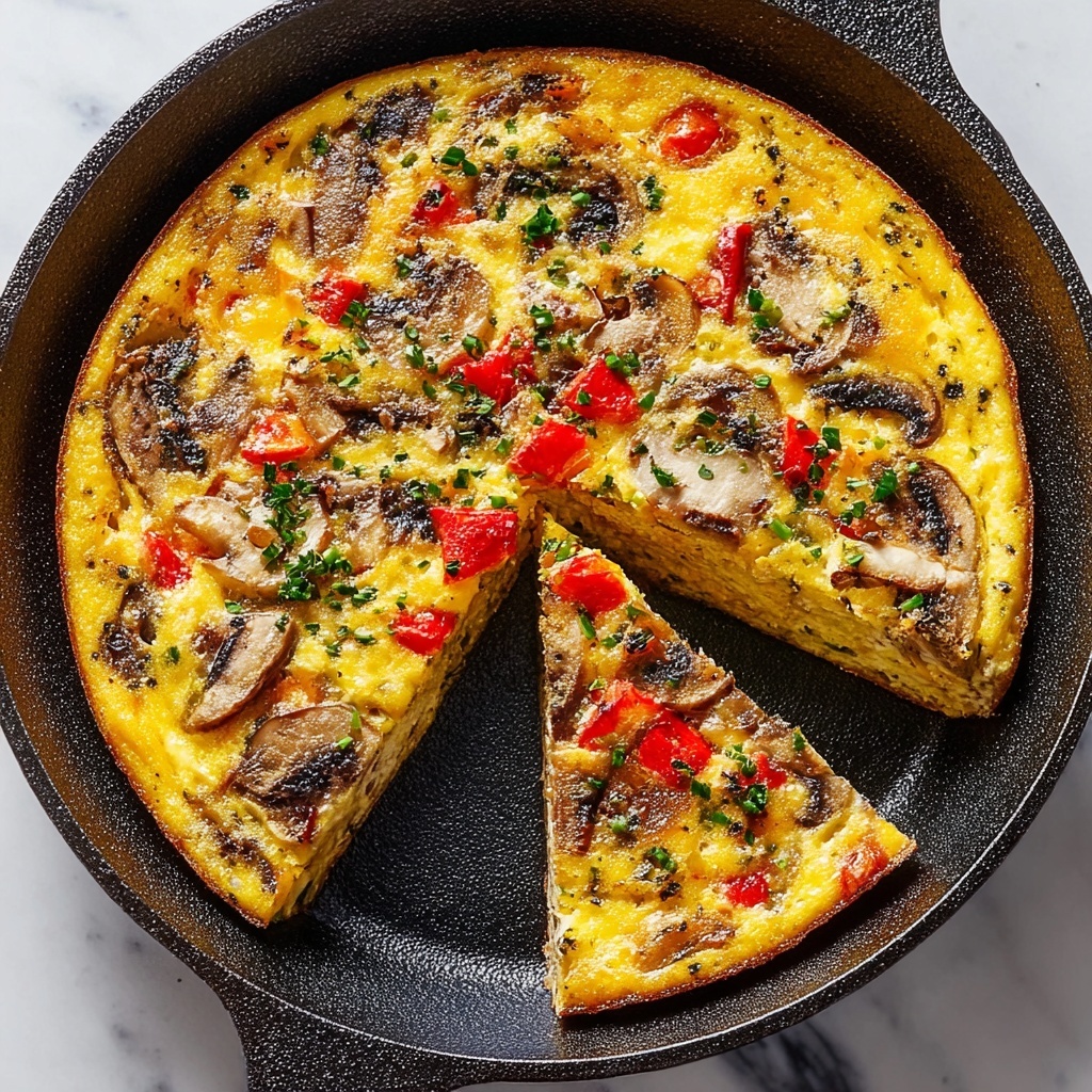 Vegetable Mushroom and Bell Pepper Frittata Recipe - Recipe Image