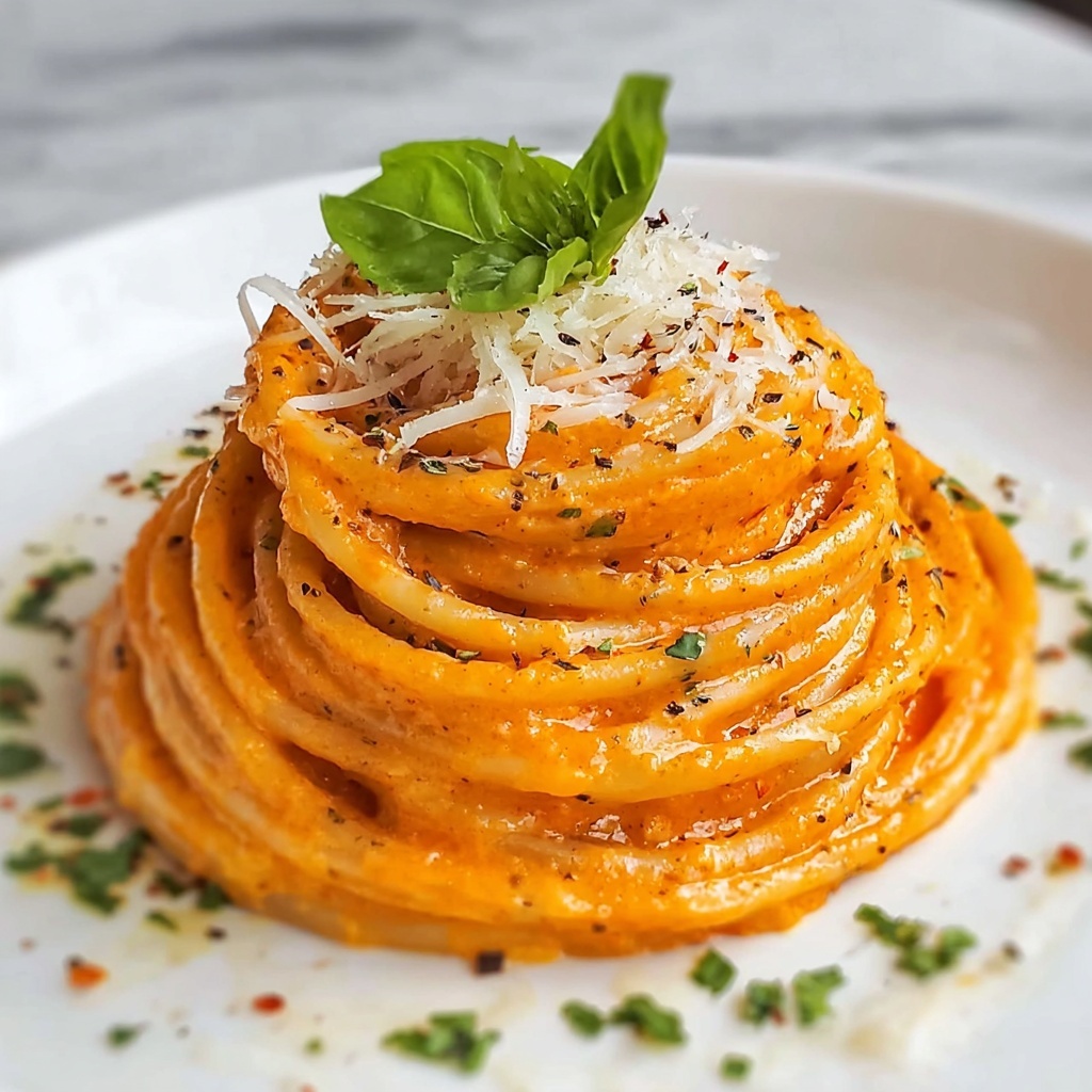 Creamy Tomato Pasta Sauce with Basil and Parmesan Recipe - Recipe Image