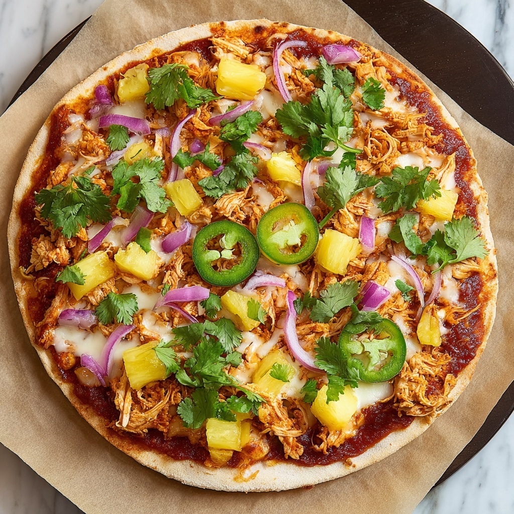 Pineapple Jalapeño BBQ Chicken Pizza Recipe - Recipe Image