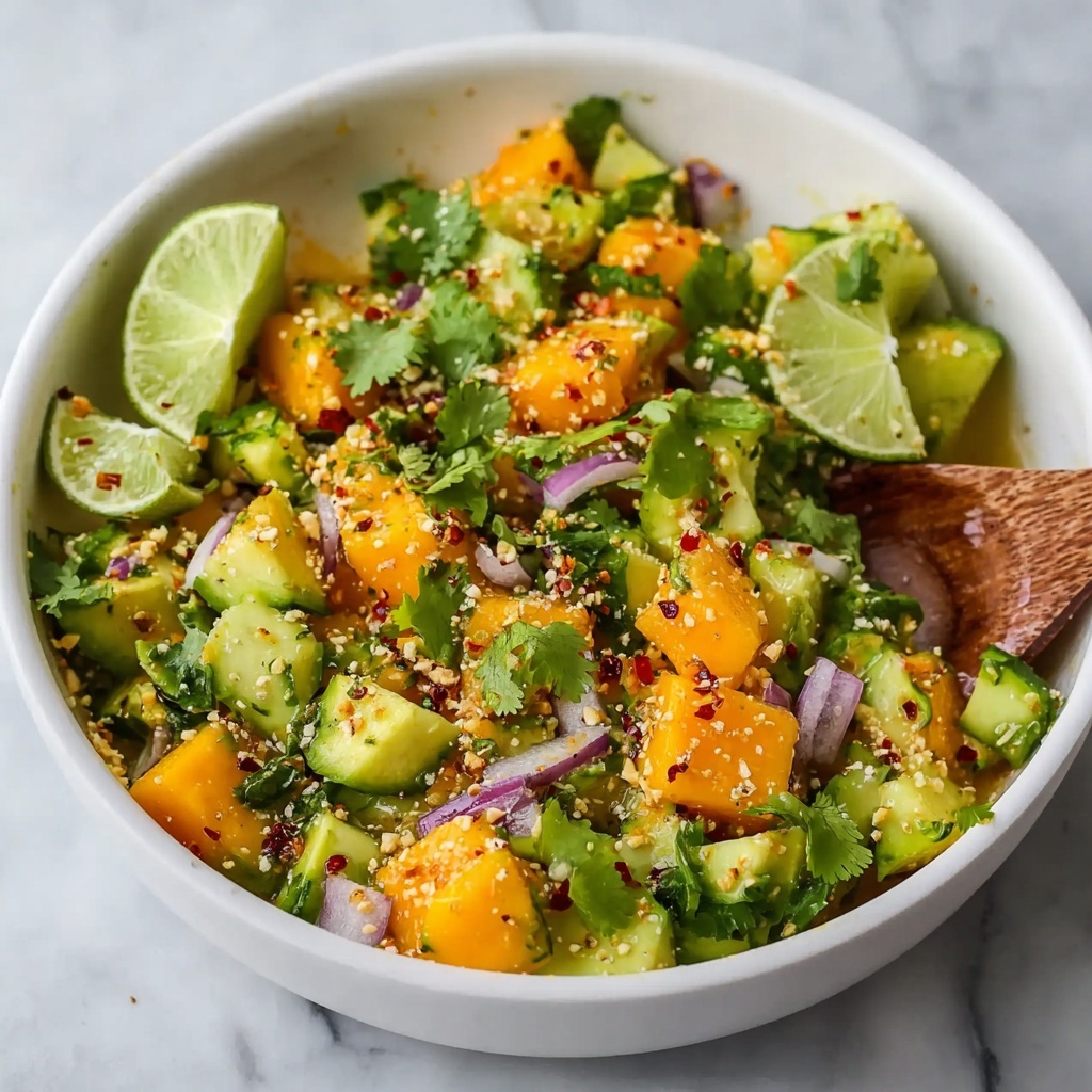 Mango Salad with Sweet Chilli Lime Dressing Recipe - Recipe Image