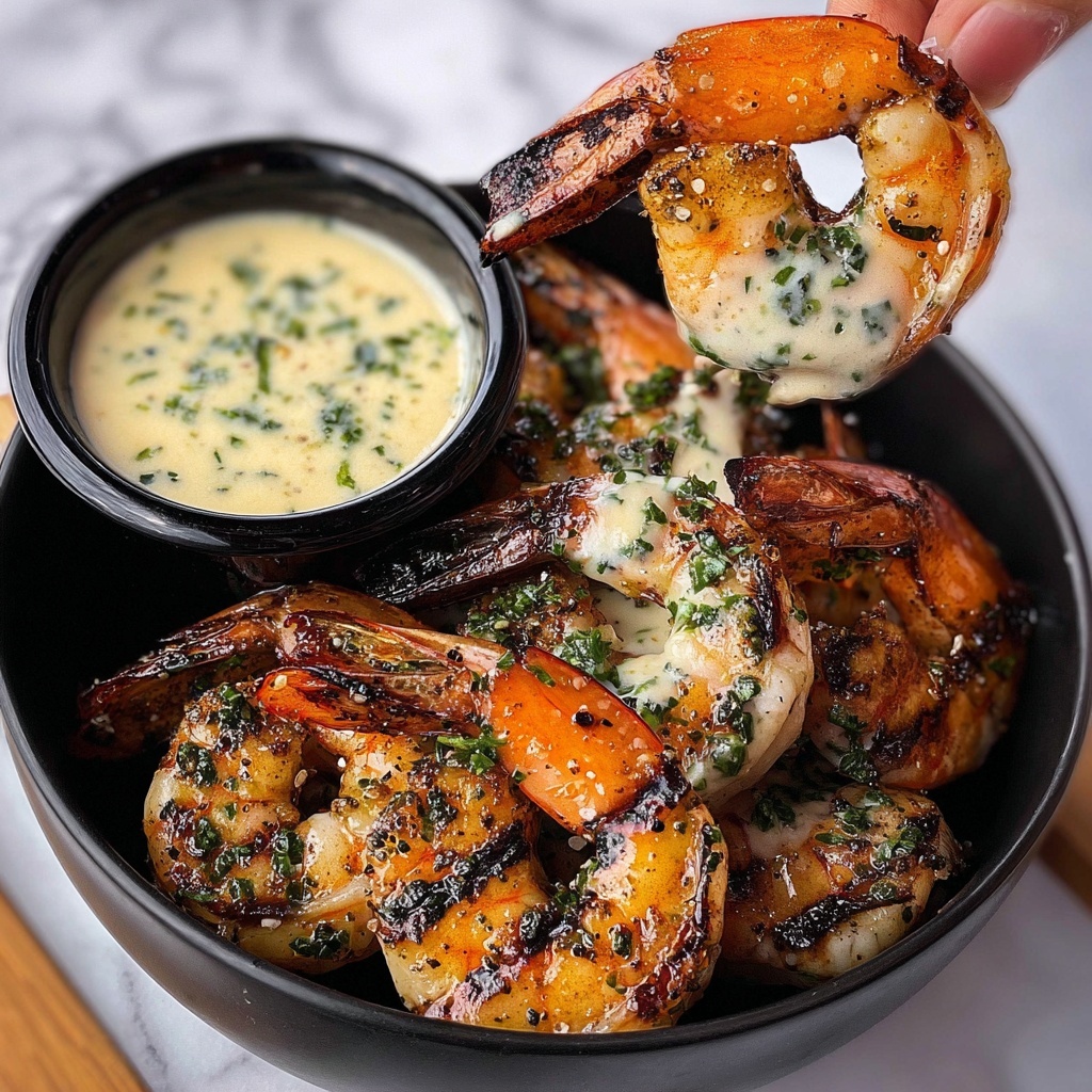 Spicy Garlic Parmesan Grilled Shrimp with Lemon-Herb Aioli Recipe - Recipe Image