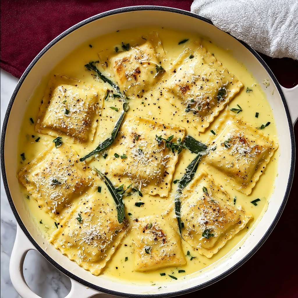 Creamy Lemon Herb Butter Ravioli Recipe - Recipe Image
