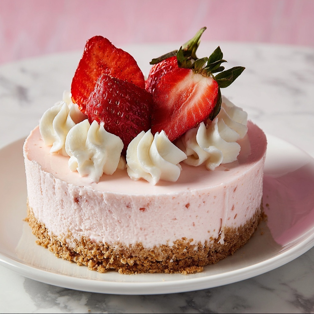 No Bake Strawberry Cheesecake Recipe - Recipe Image