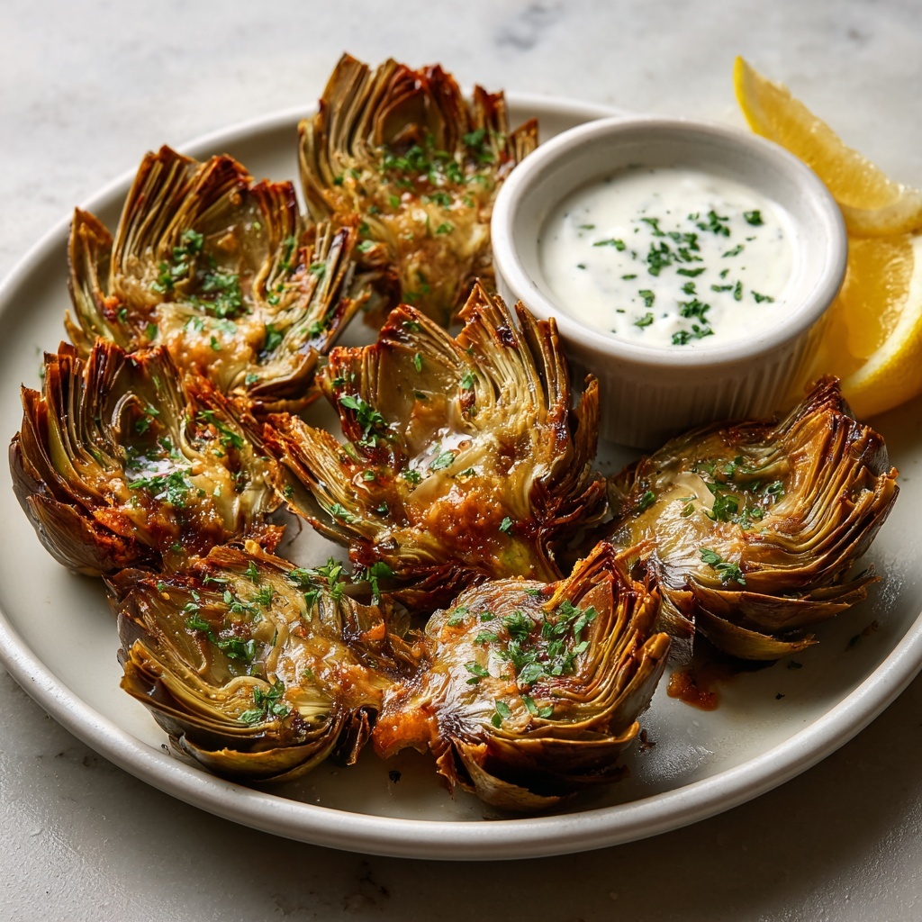 Roasted Artichokes with Lemon Aioli Recipe - Recipe Image