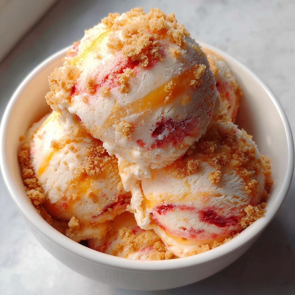 Peach Cobbler Ice Cream Recipe - Recipe Image