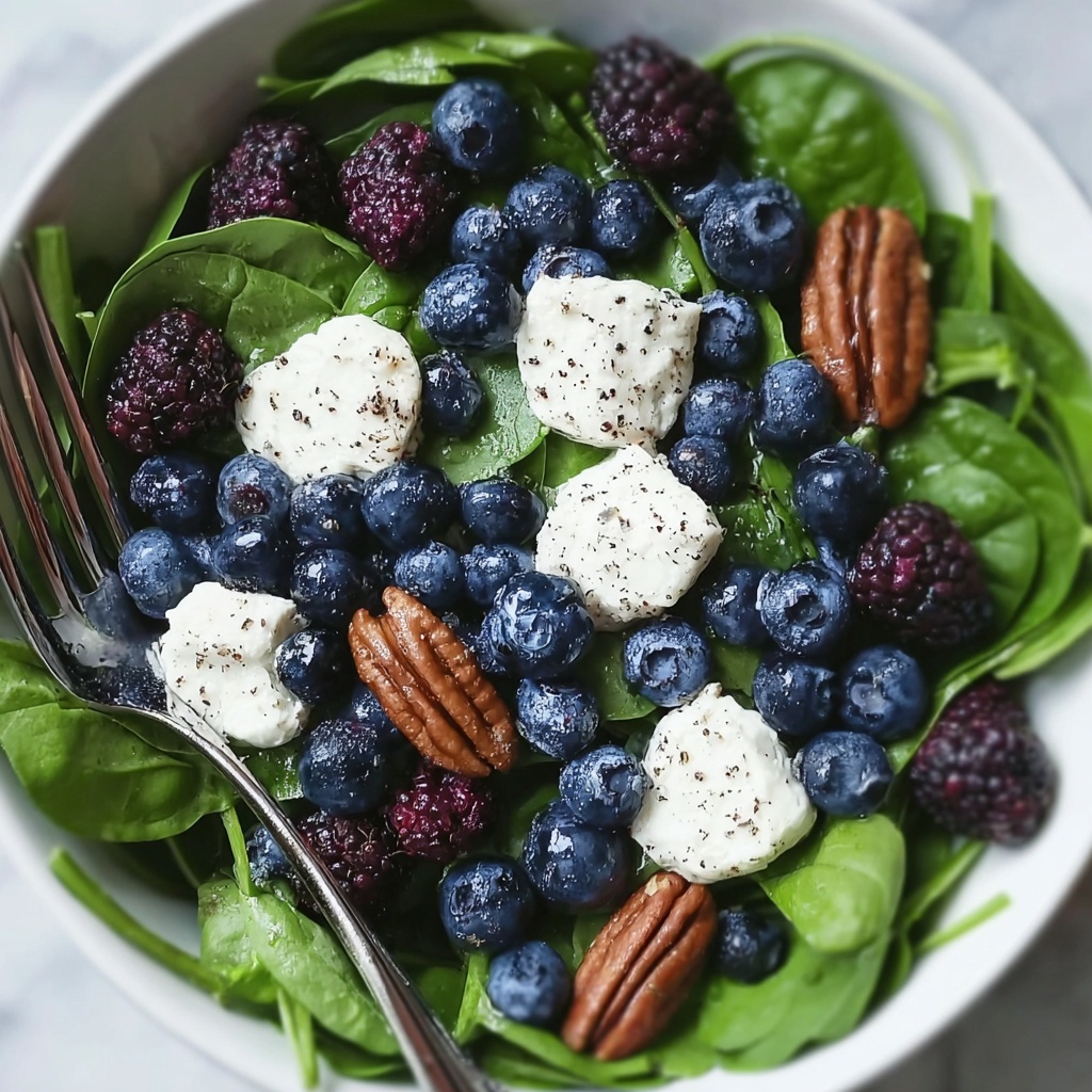Blueberry Goat Cheese Salad with Candied Pecans Recipe - Recipe Image