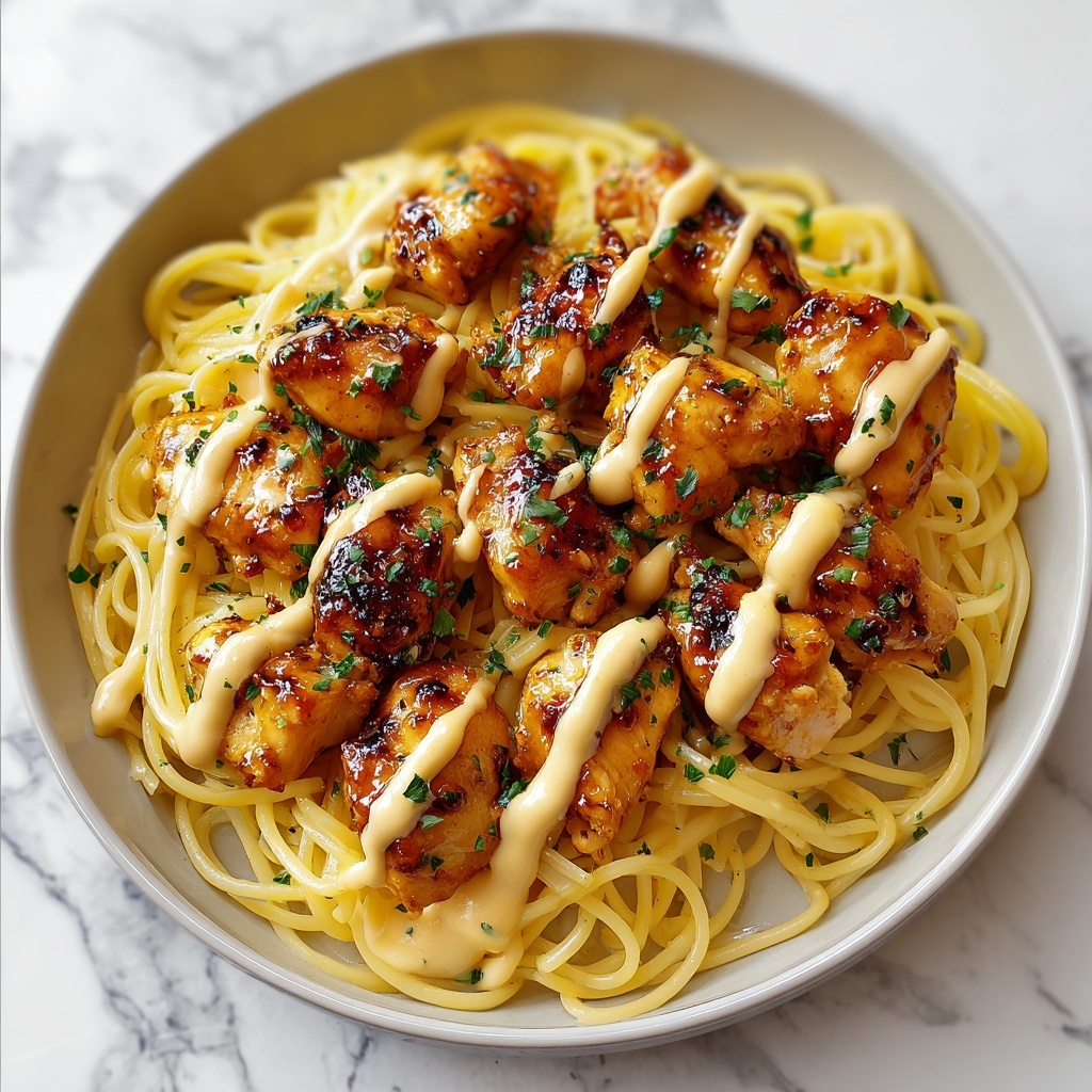 Garlic Butter Chicken Bites with Creamy Parmesan Pasta Recipe - Recipe Image