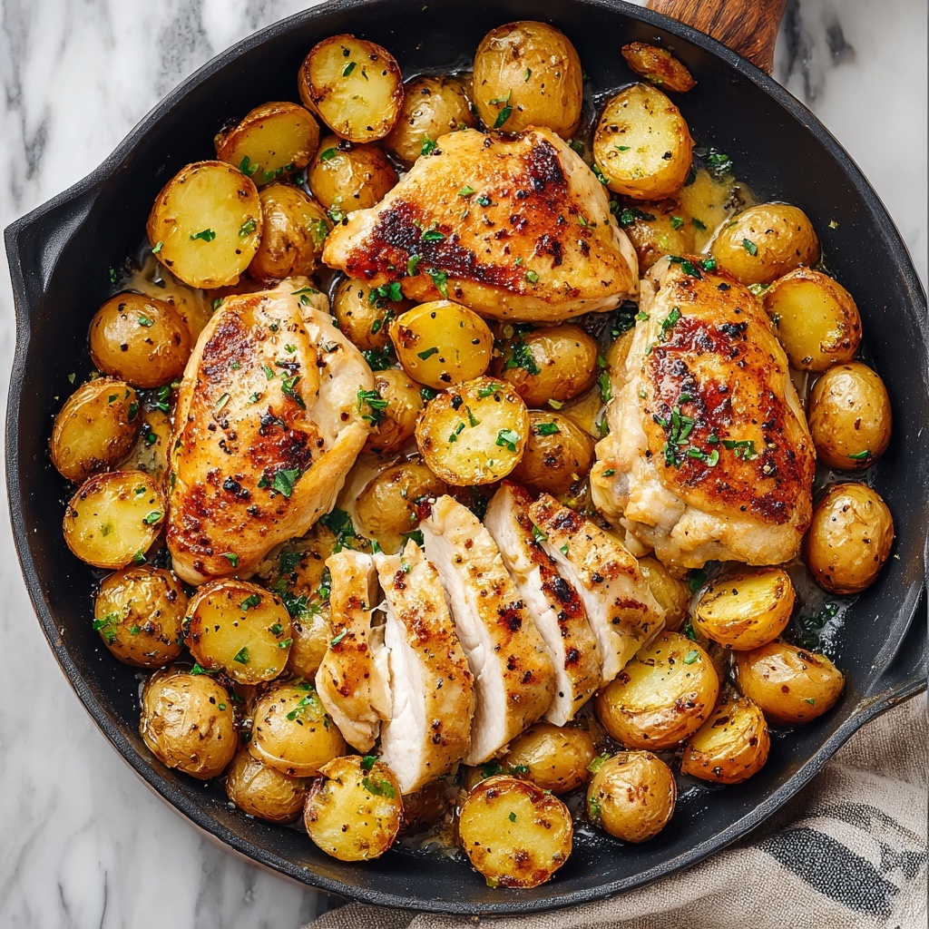 Garlic Butter Chicken and Potatoes Skillet Recipe - Recipe Image
