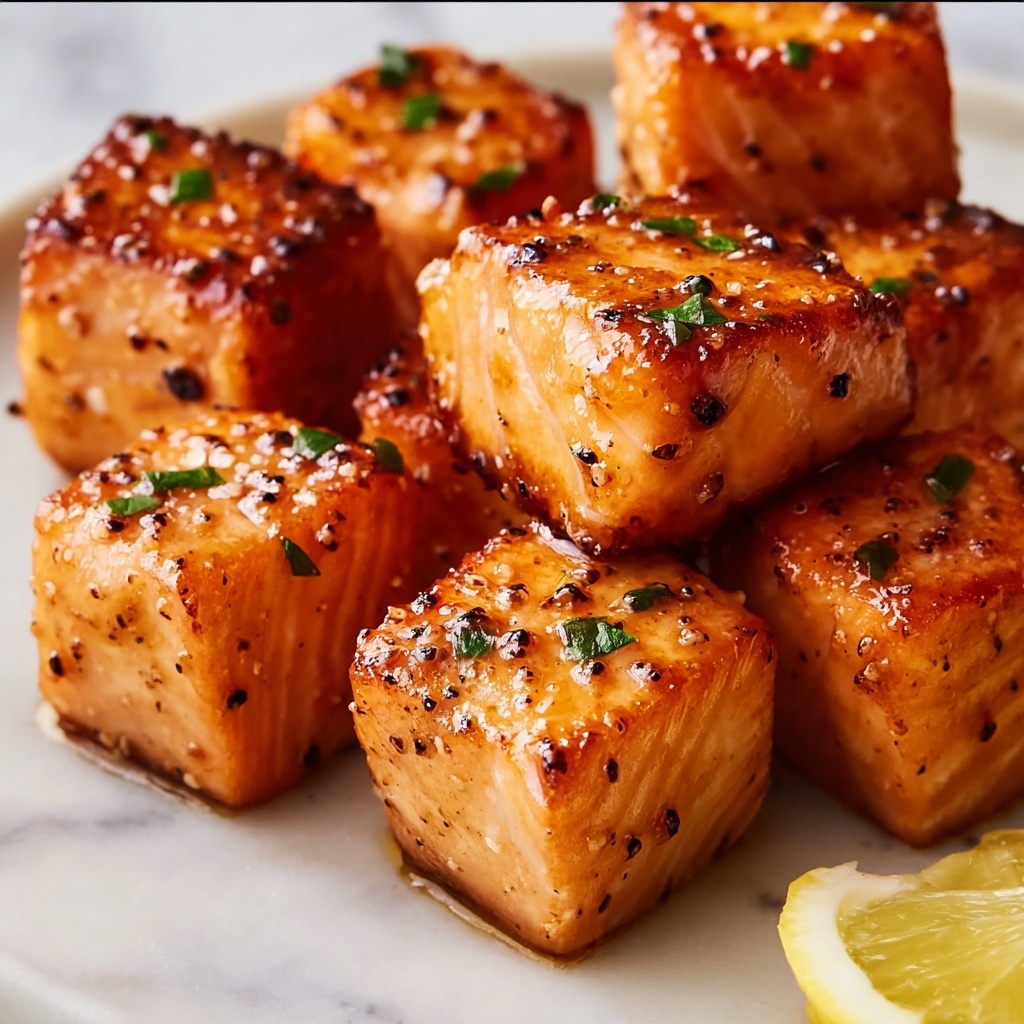 Lemon Garlic Air Fryer Salmon Bites Recipe - Recipe Image