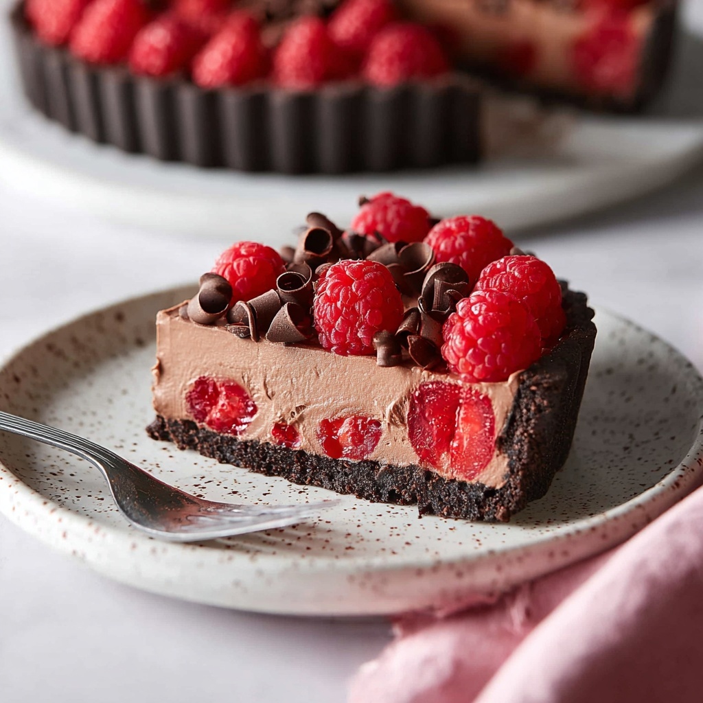 Vegan Raspberry Chocolate Tart Recipe - Recipe Image
