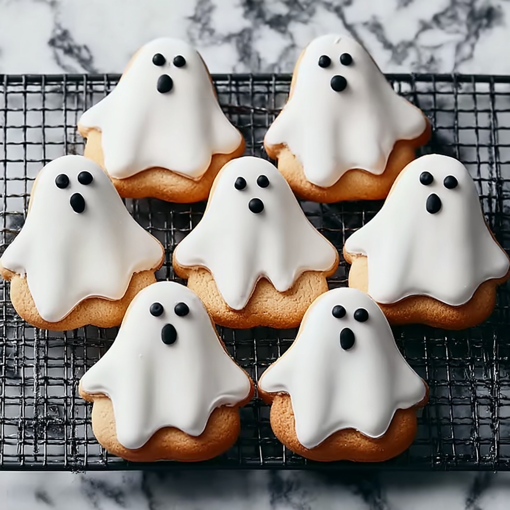 Crispy Ghost Cookies: Easy 4-Ingredient Halloween Treats Recipe - Recipe Image