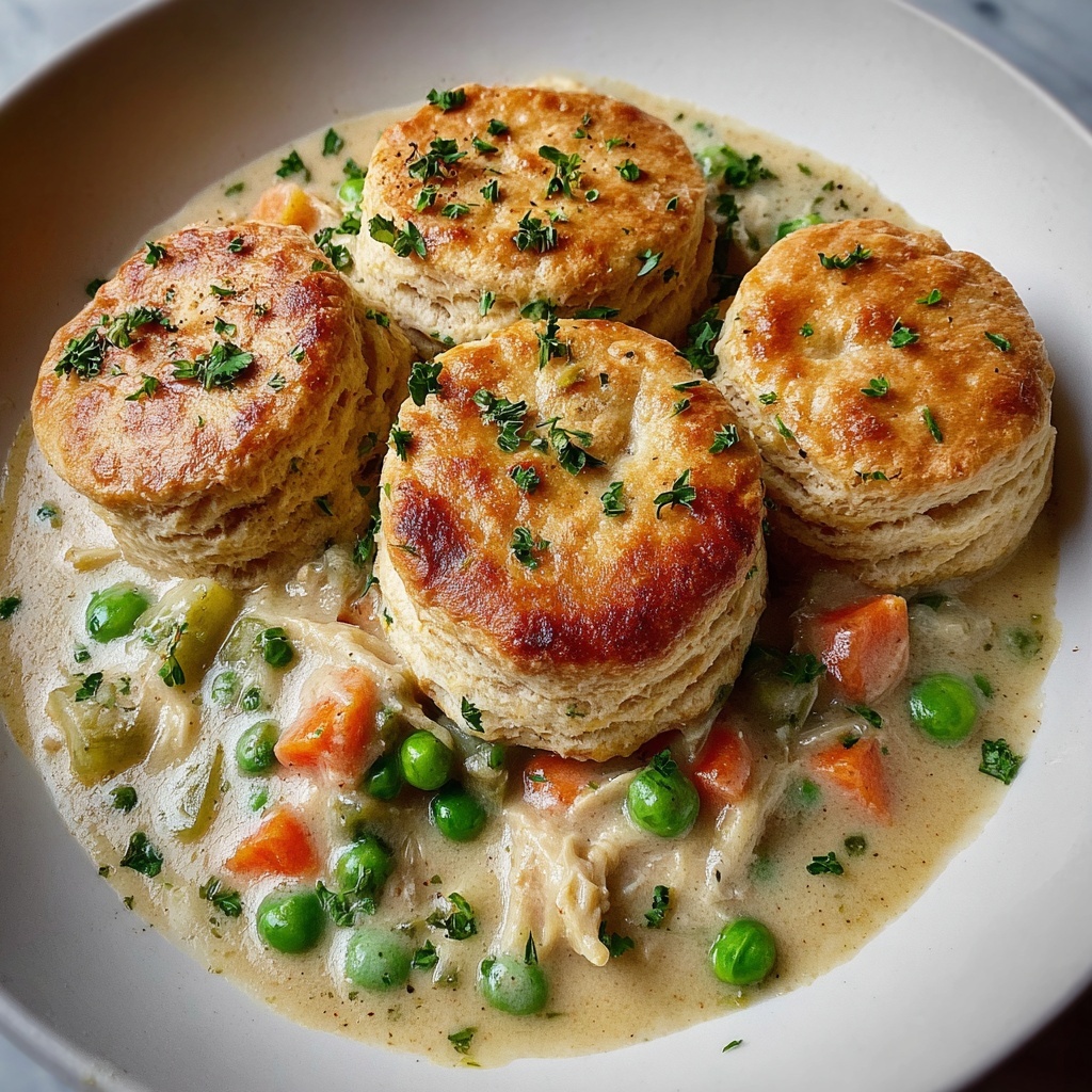 Chicken Pot Pie with Biscuits Recipe - Recipe Image