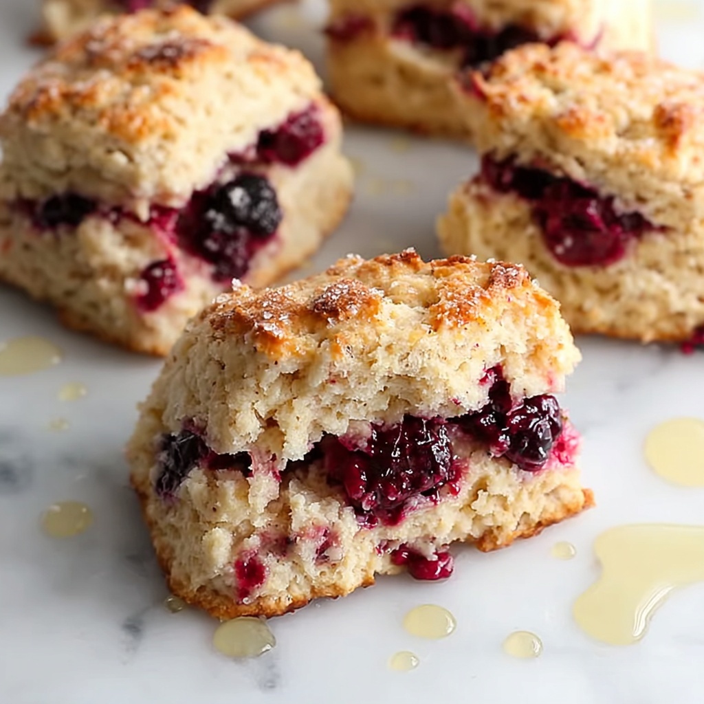Cranberry Orange Swim Biscuits with Honey Drizzle Recipe - Recipe Image