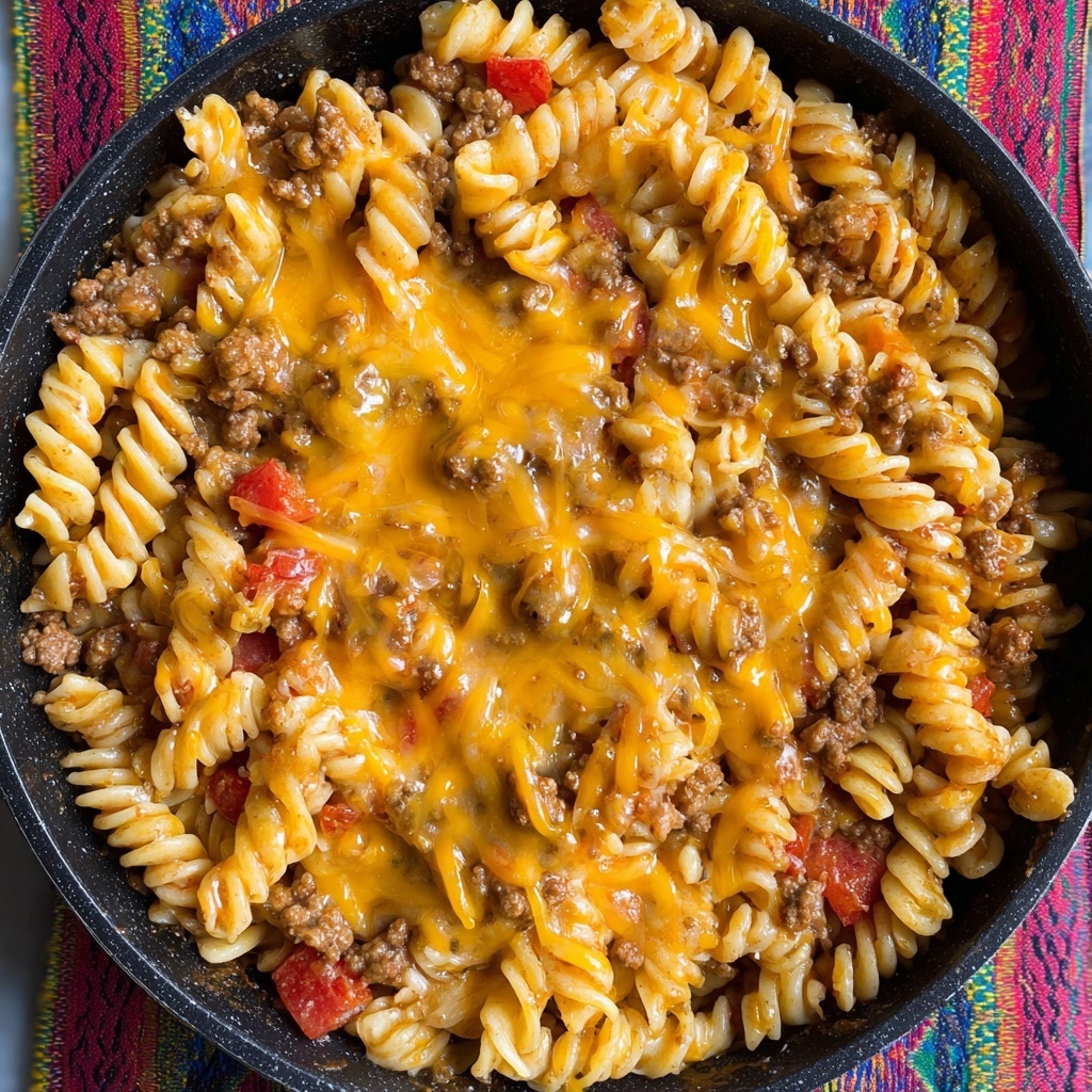 One-Pot Cheesy Taco Pasta Recipe - Recipe Image