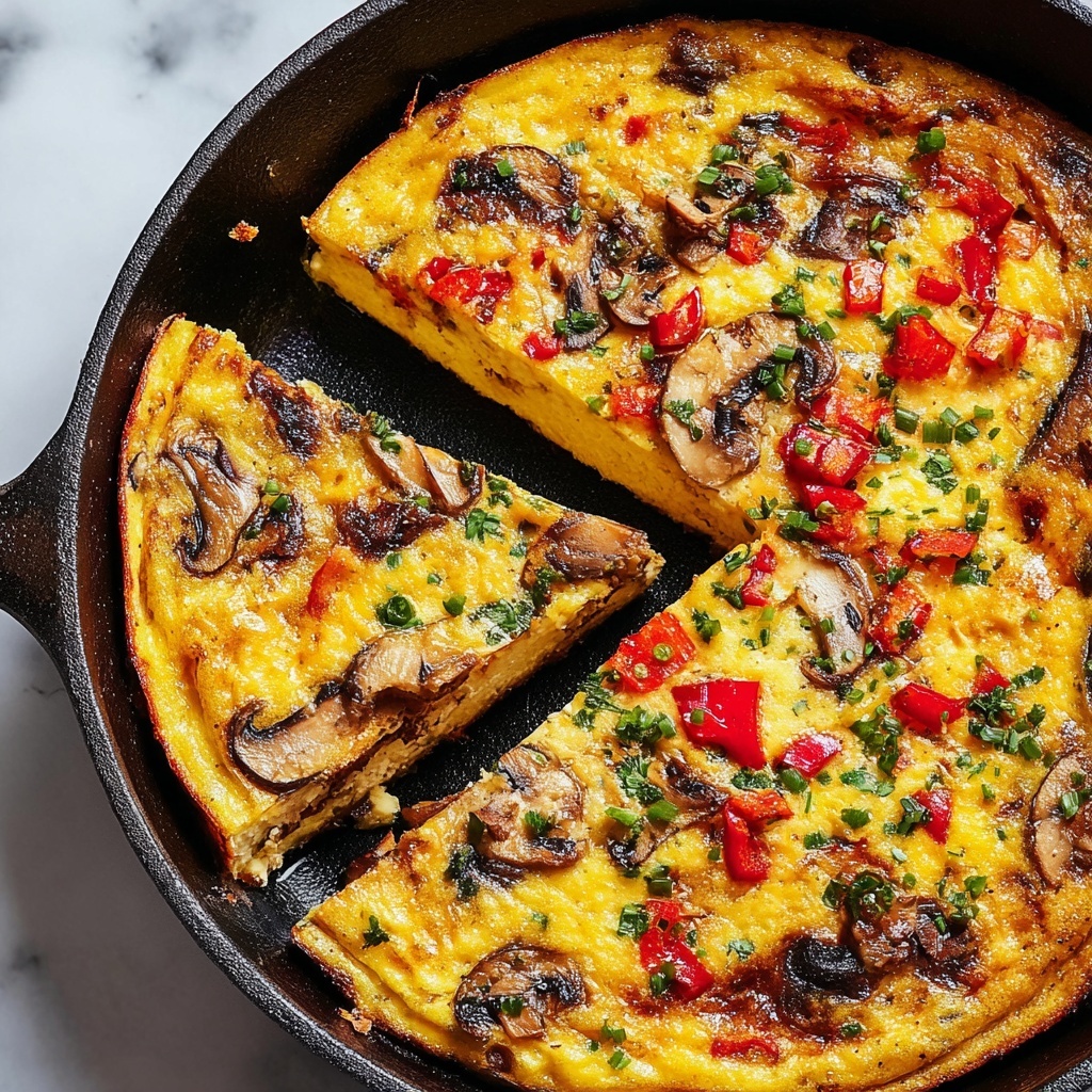 Vegetable Mushroom and Bell Pepper Frittata Recipe - Recipe Image
