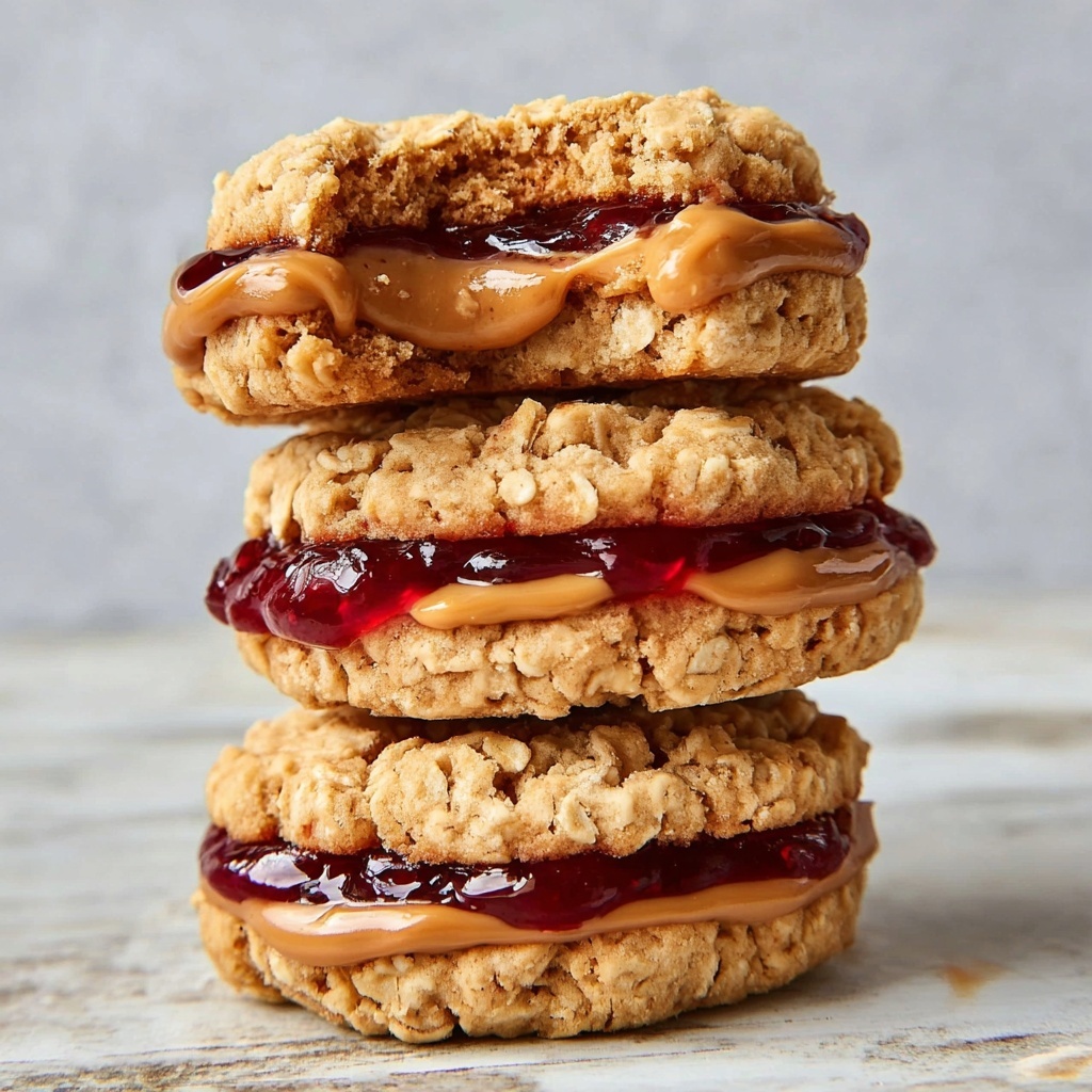 Healthy Flourless Peanut Butter & Jelly Cookie Sandwiches Recipe - Recipe Image