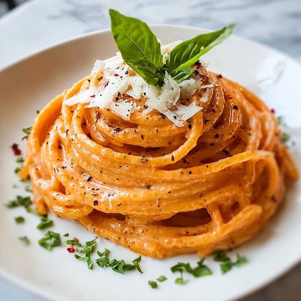 Creamy Tomato Pasta Sauce with Basil and Parmesan Recipe - Recipe Image