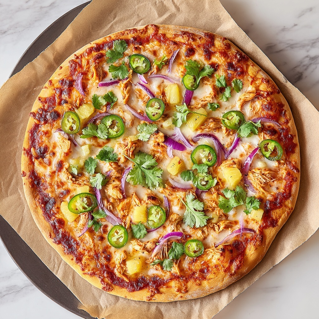 Pineapple Jalapeño BBQ Chicken Pizza Recipe - Recipe Image