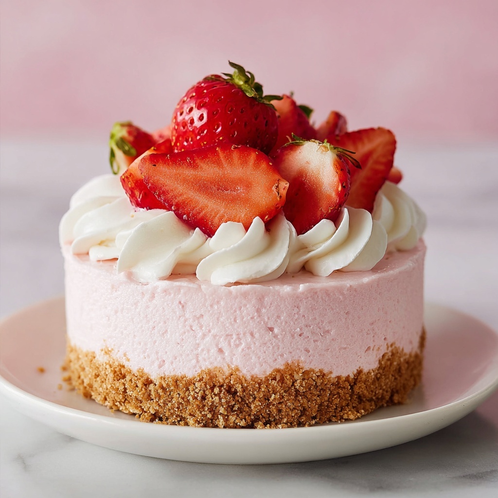 No Bake Strawberry Cheesecake Recipe - Recipe Image