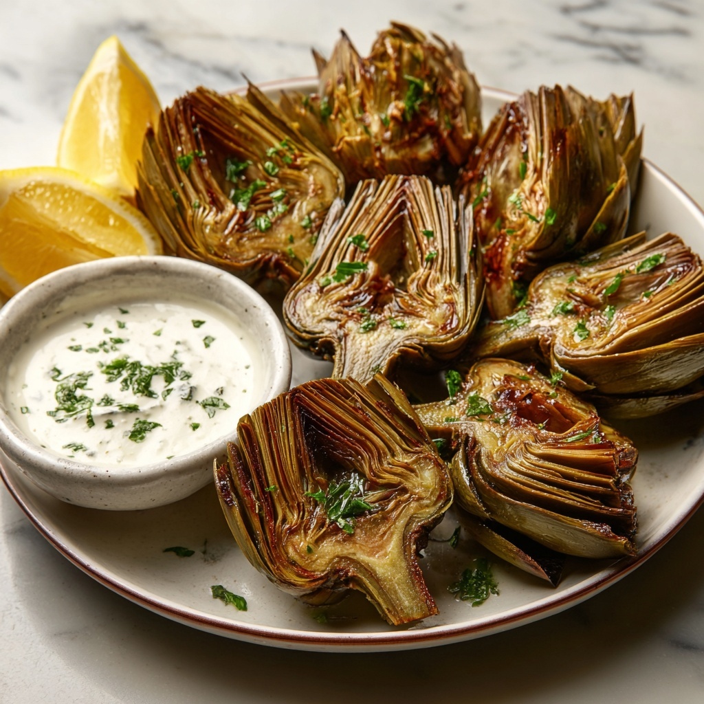 Roasted Artichokes with Lemon Aioli Recipe - Recipe Image