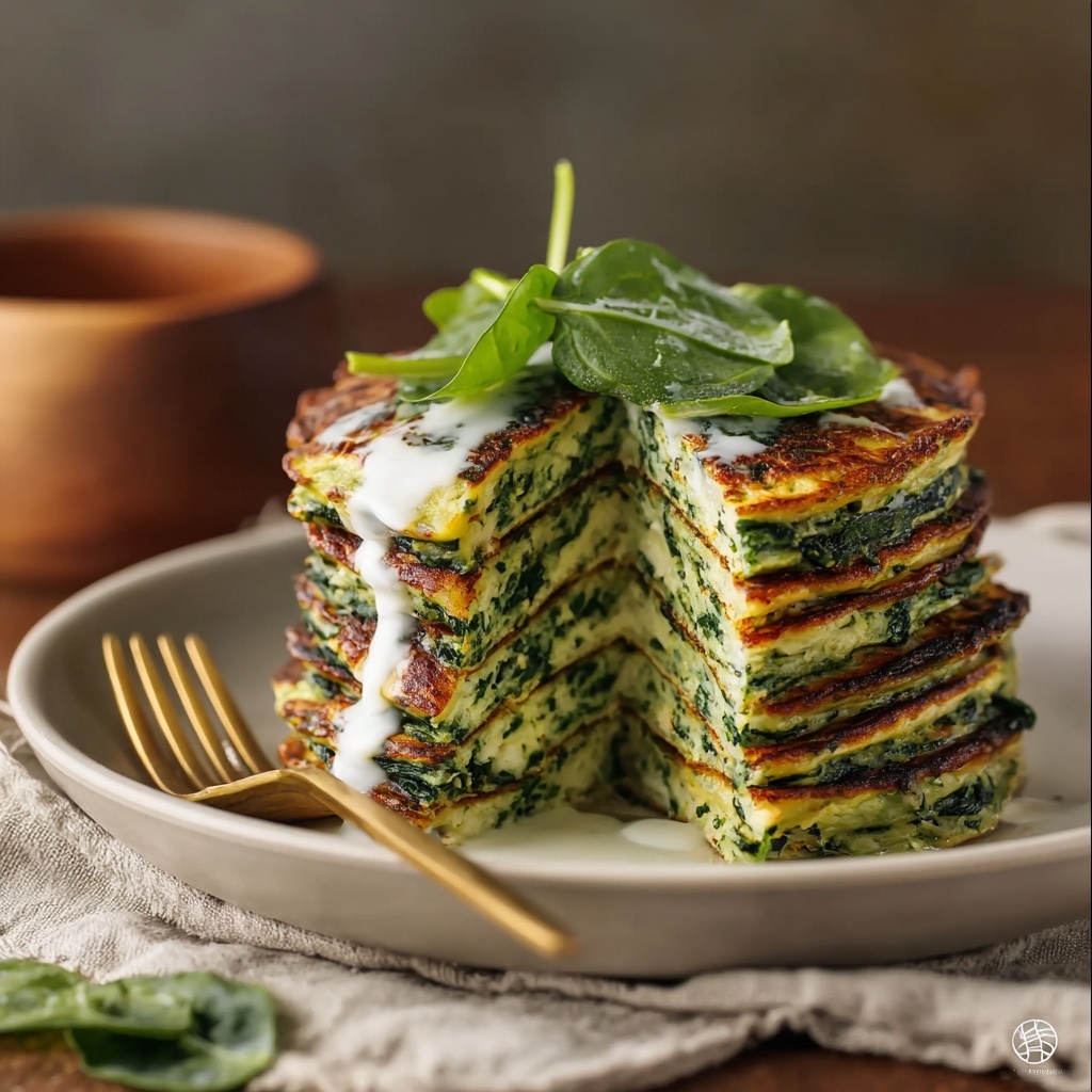 Spinach and Blue Cheese Pancakes Recipe - Recipe Image