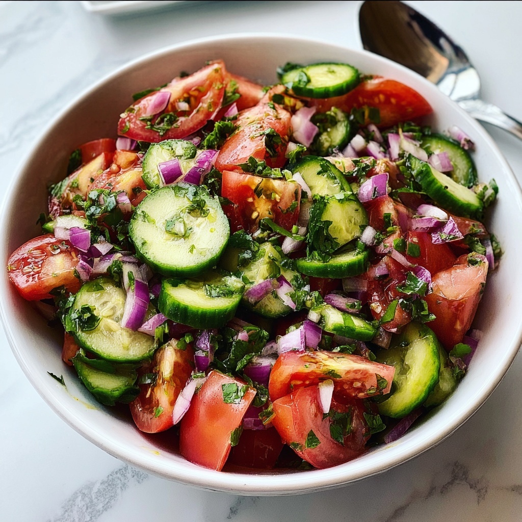 Mediterranean Cucumber Tomato Salad Recipe - Recipe Image