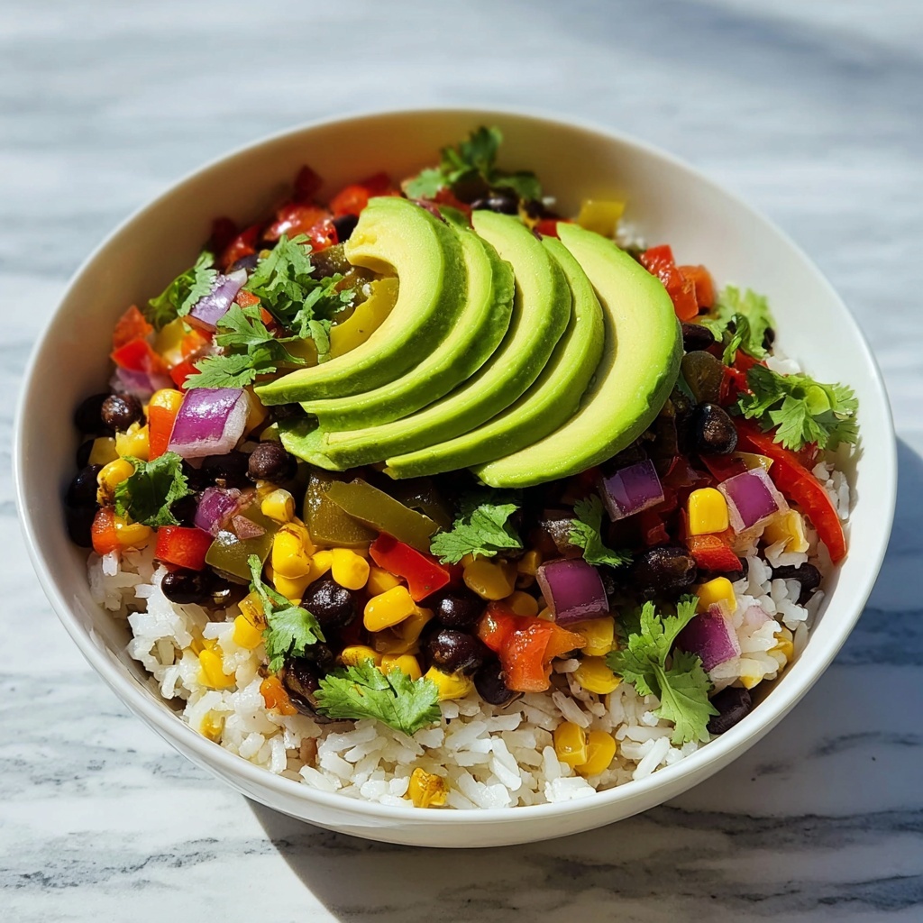 Rice & Veggie Burrito Bowl Recipe - Recipe Image