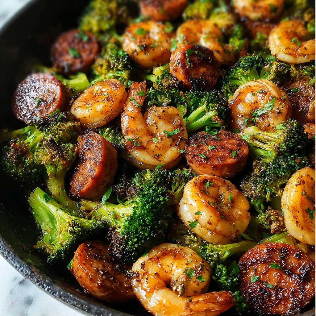 Honey Garlic Shrimp and Sausage Stir-Fry with Broccoli Recipe - Recipe Image
