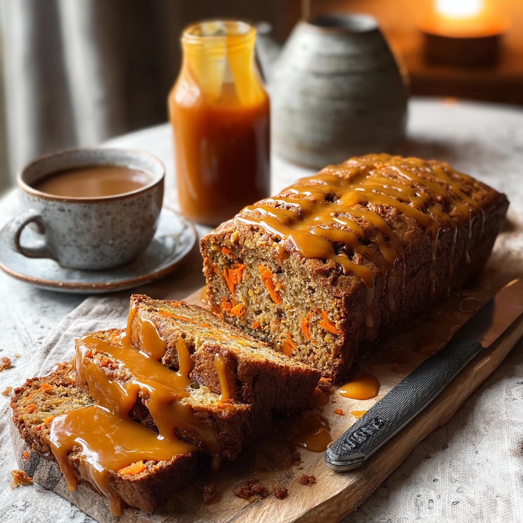 Sticky Date and Carrot Cake Loaf with Ginger Sauce Recipe - Recipe Image