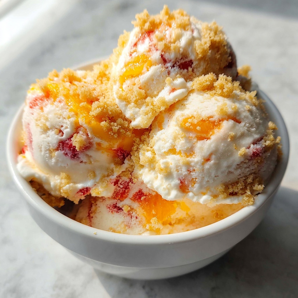 Peach Cobbler Ice Cream Recipe - Recipe Image