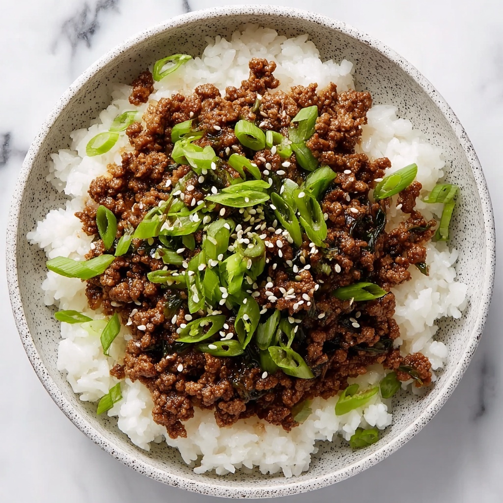 Savory Korean Ground Beef Bowl Recipe - Recipe Image