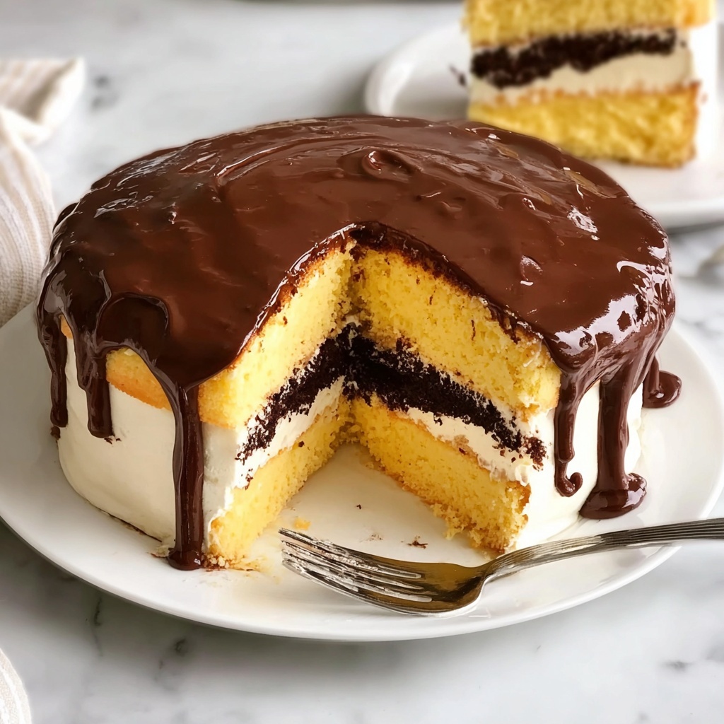 Boston Cream Pie Poke Cake Recipe - Recipe Image