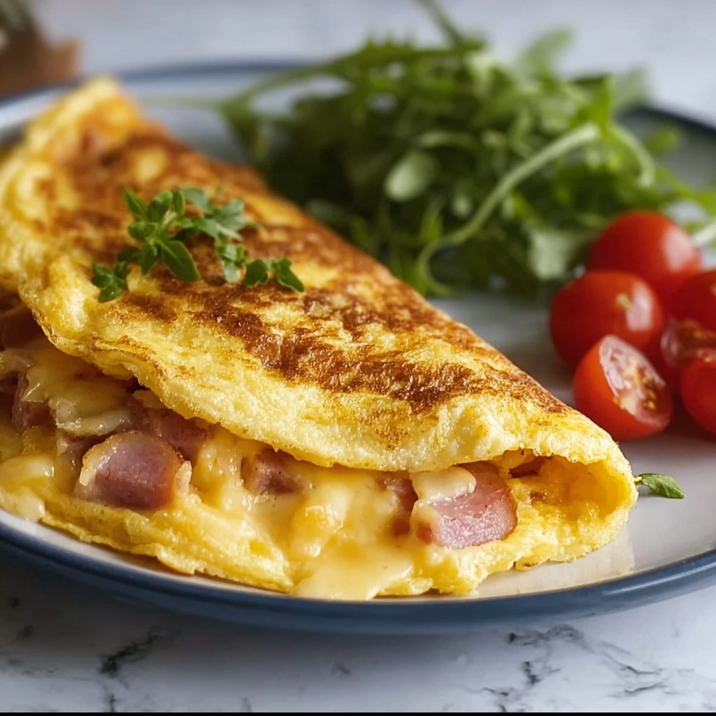 Savory Ham and Cheese Omelet for a Cozy Breakfast Delight Recipe - Recipe Image