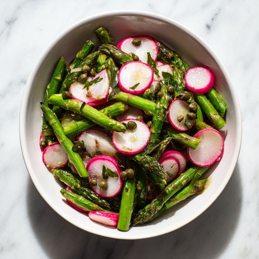 Asparagus and Radish Salad with Caper Vinaigrette Recipe - Recipe Image