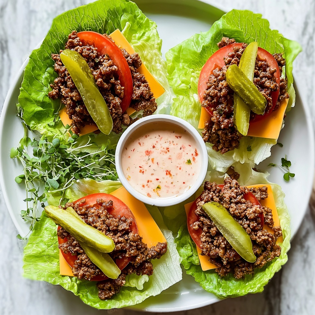 Savory Cheeseburger Lettuce Wraps: A Guilt-Free Delight Recipe - Recipe Image
