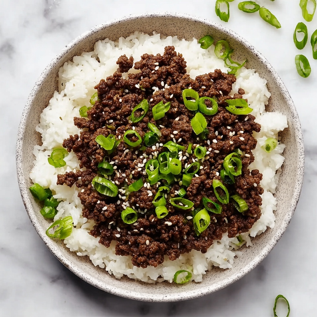 Savory Korean Ground Beef Bowl Recipe - Recipe Image