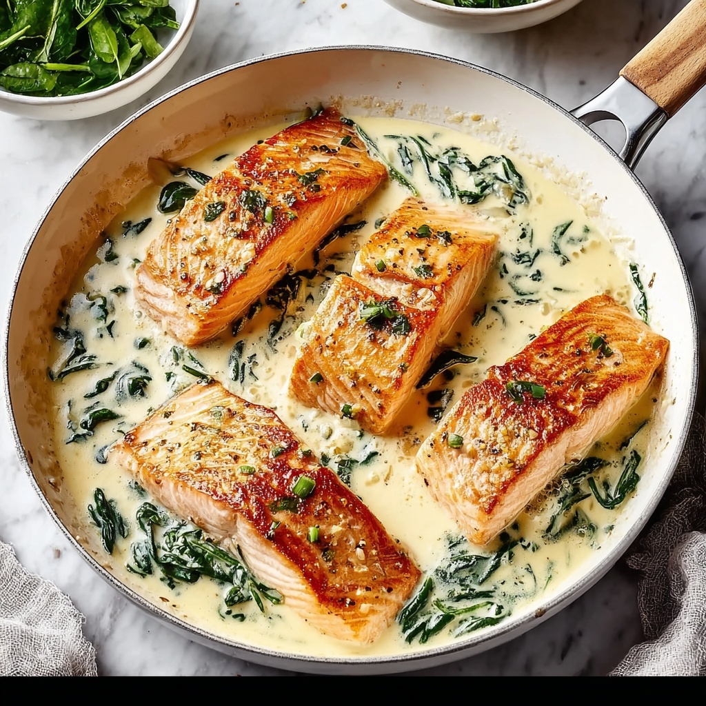 Creamy Garlic Butter Tuscan Salmon Recipe - Recipe Image