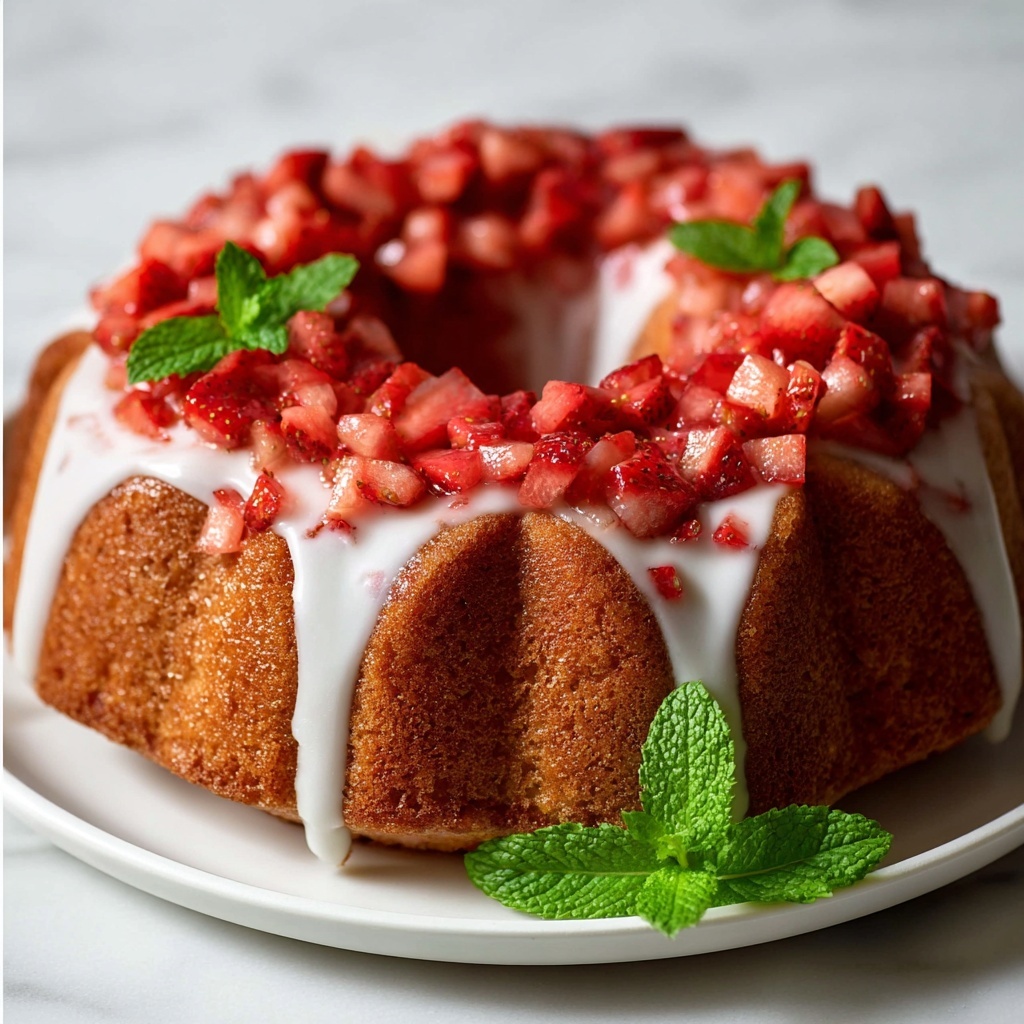 Strawberry Pound Cake with Strawberry Glaze Recipe - Recipe Image