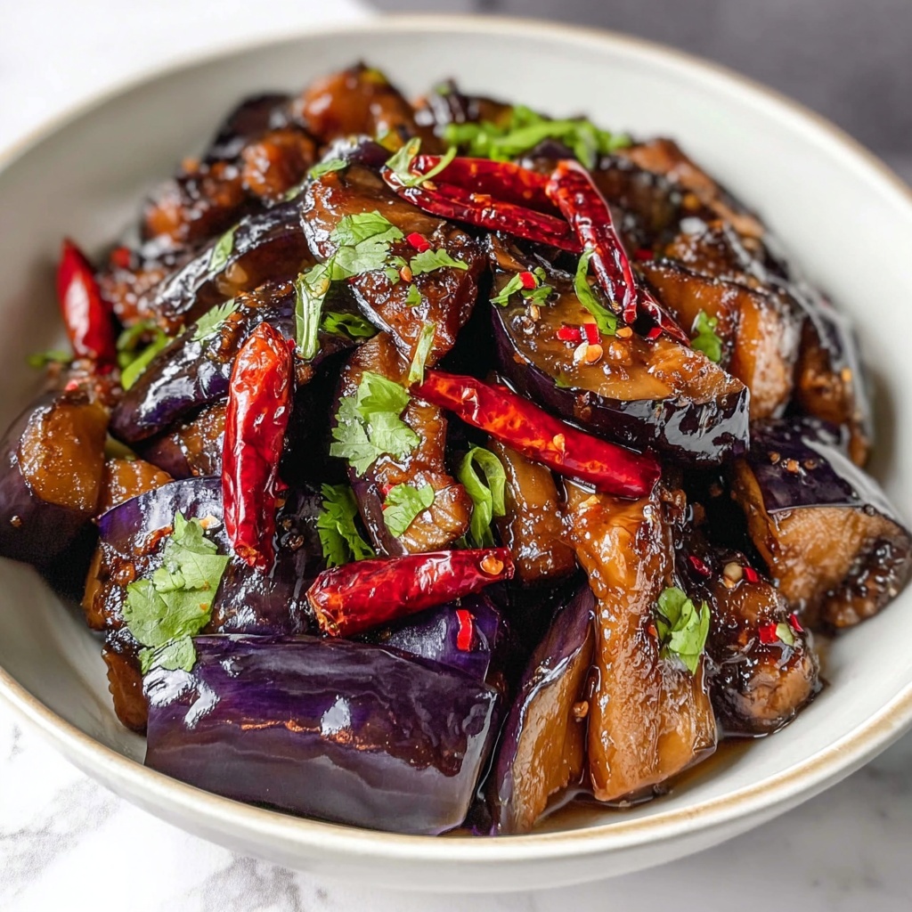 Homemade Chinese Spicy Garlic Eggplant Recipe - Recipe Image