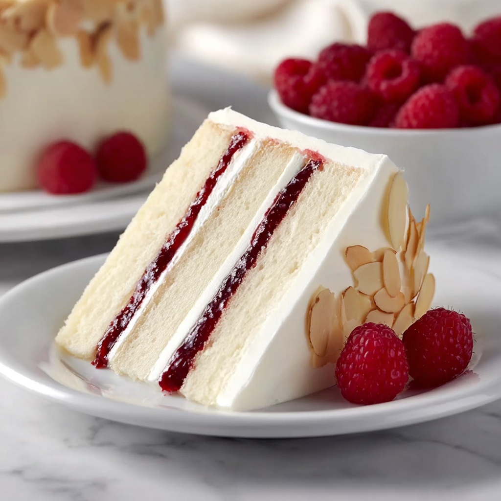 Raspberry Almond Cake with Buttercream Recipe - Recipe Image