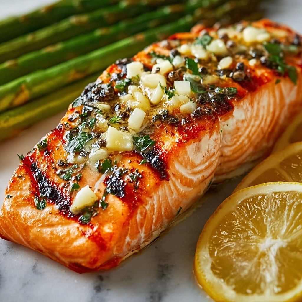 Savory Baked Salmon in Foil with Asparagus & Lemon Butter Recipe - Recipe Image