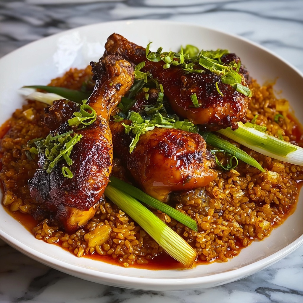 Gochujang-Braised Chicken with Crispy Jasmine Rice Recipe - Recipe Image