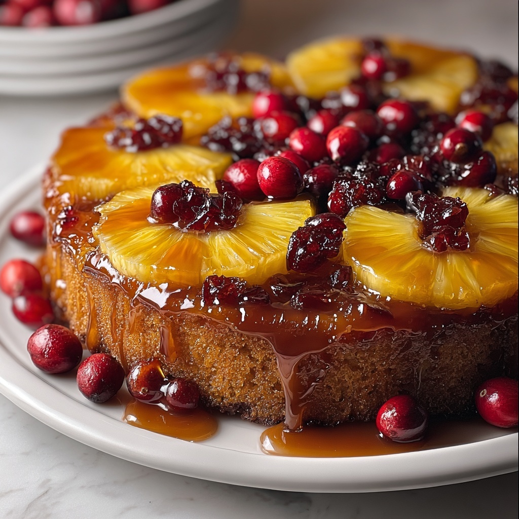 Cranberry Pineapple Upside-Down Cake Recipe - Recipe Image