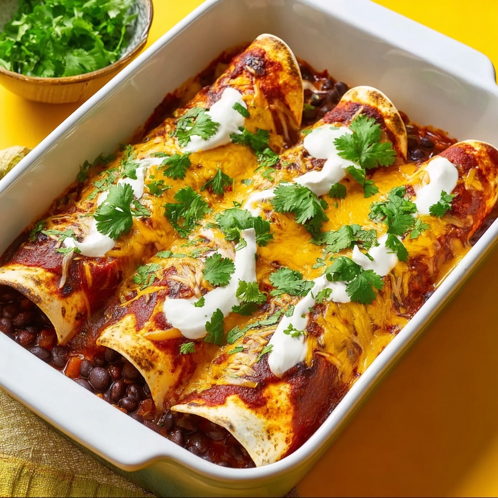 Mouthwatering Vegan Black Bean & Mushroom Enchiladas Recipe - Recipe Image