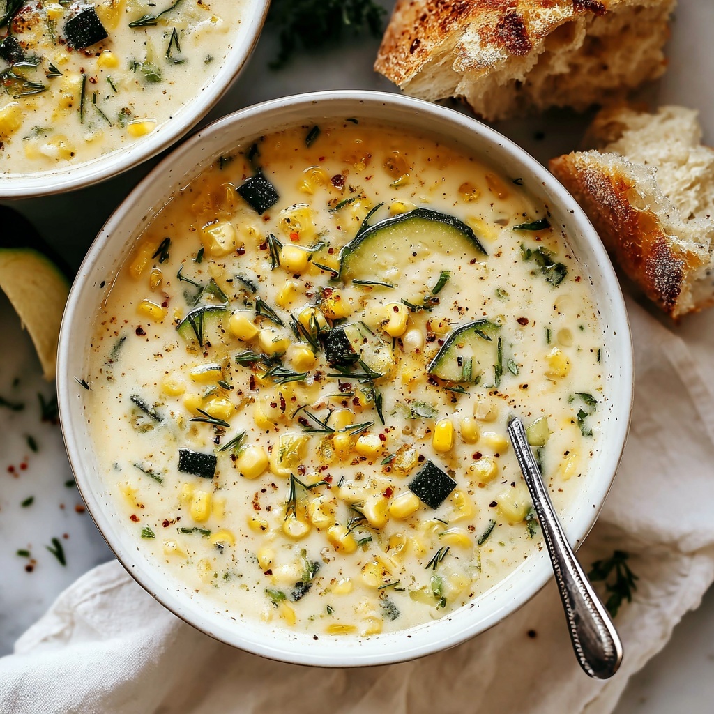 Summer Fresh Corn and Zucchini Chowder Recipe - Recipe Image