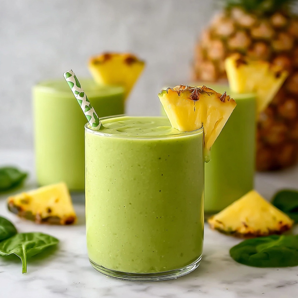 Delicious Pineapple Green Smoothie for a Refreshing Boost Recipe - Recipe Image