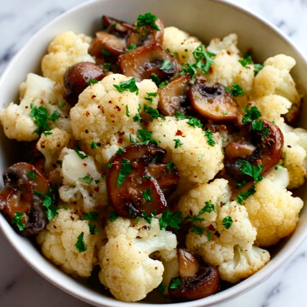 Garlic Cauliflower Mushroom Skillet Recipe - Recipe Image