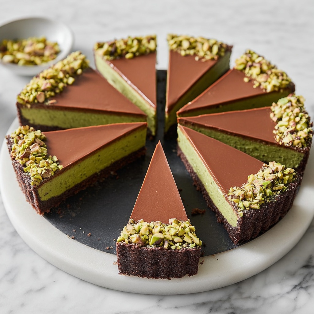 No-Bake Chocolate Tart with Pistachio Paste Recipe - Recipe Image